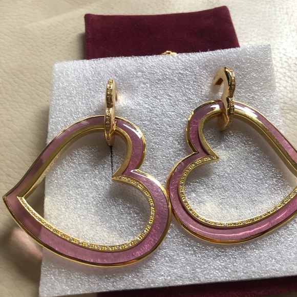 Cristina Sabatini Pink Amoroso Heart ❤️ earrings - Picture 7 of 8